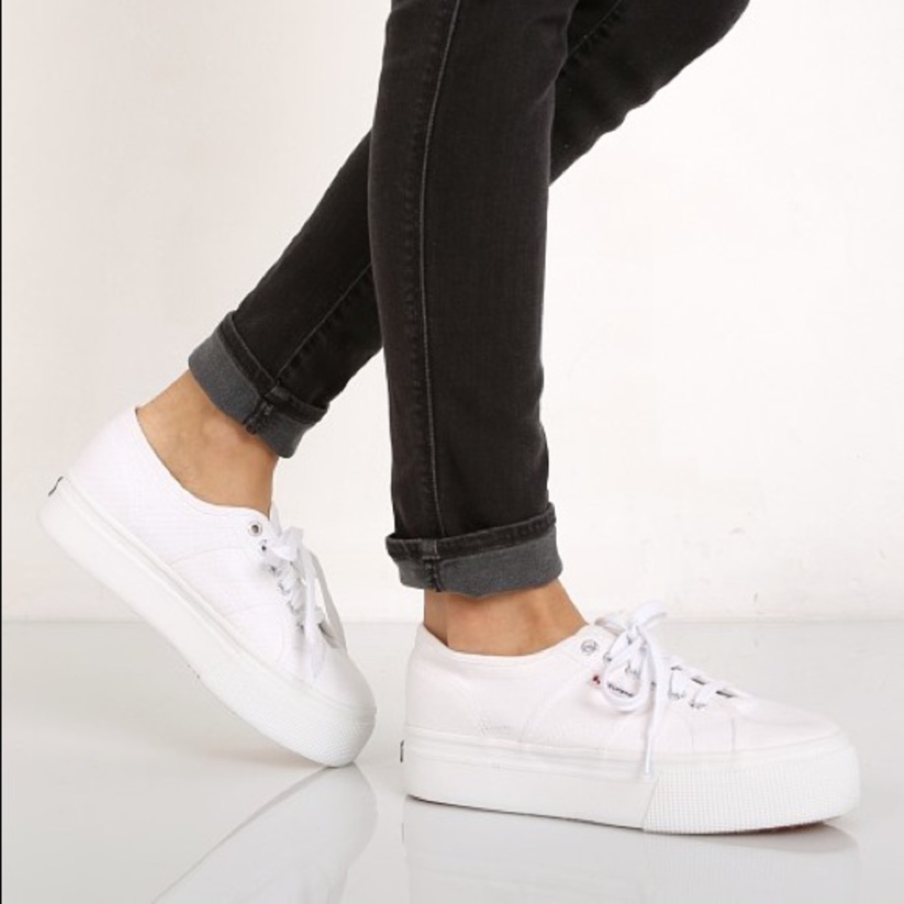 White Platform Superga Sneakers